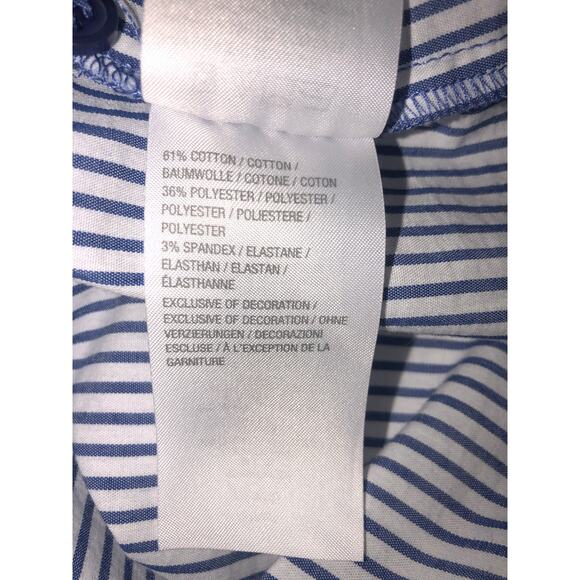 Quacker Factory Shirt Size XL Tie Front Embroidered Blue Nautical Patriotic - Picture 8 of 8